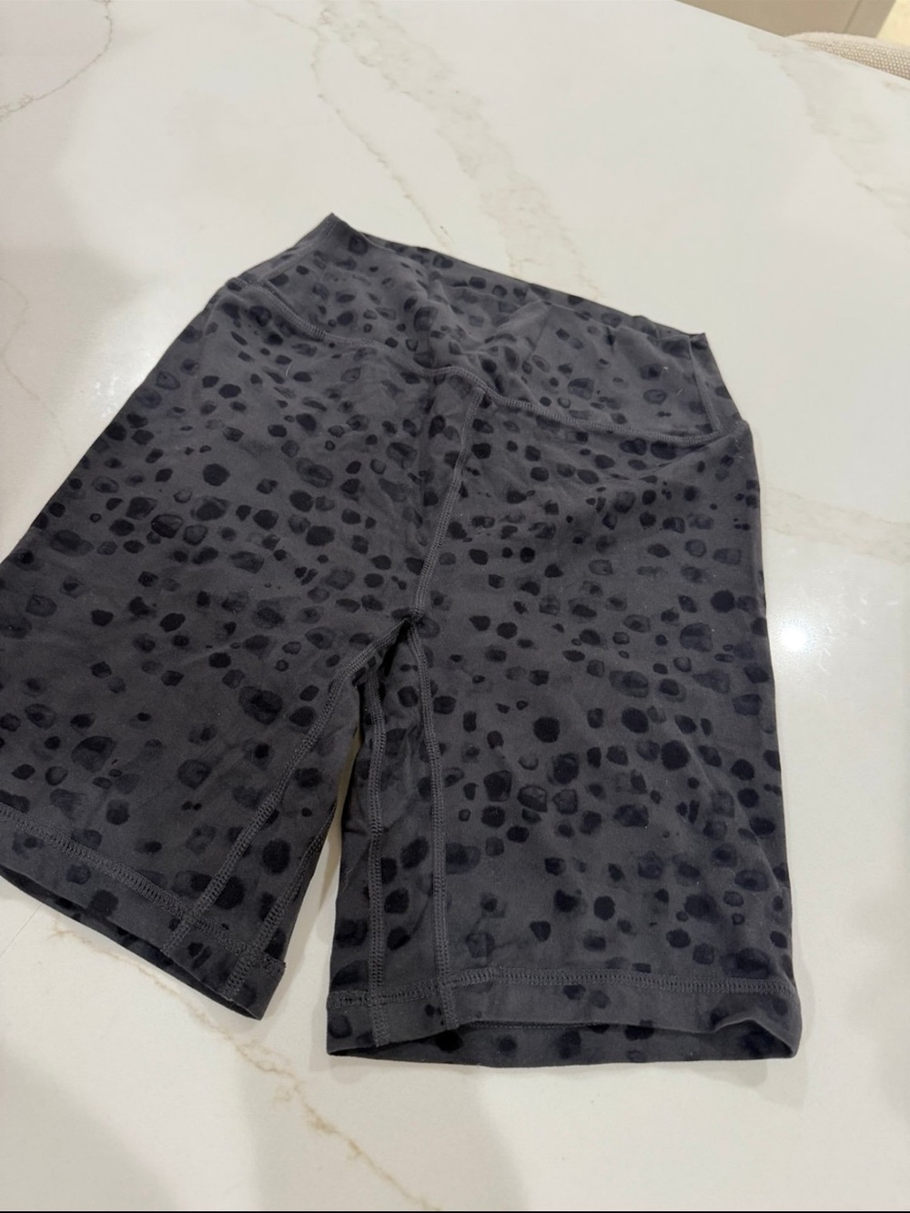 Stori High-Rise Black Leopard-Print Bike Shorts for Women